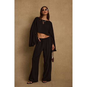 12th Tribe Clear Breeze Black Linen Pants Size XL